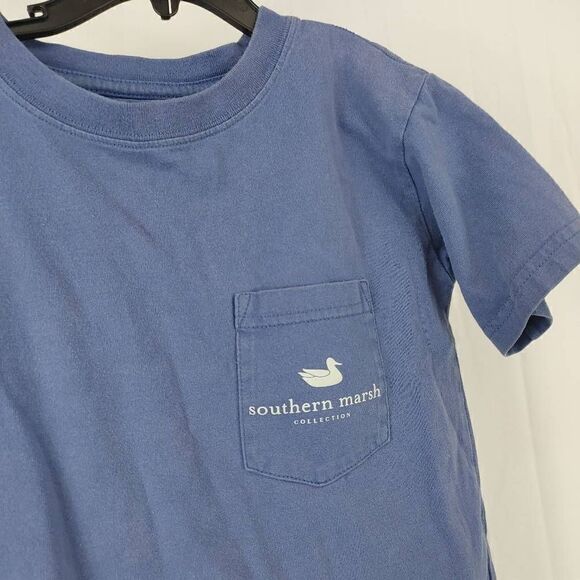 Southern Marsh River Routes Blue Graphic Tee Georgia Alabama Size Youth Small Fi - Picture 3 of 7